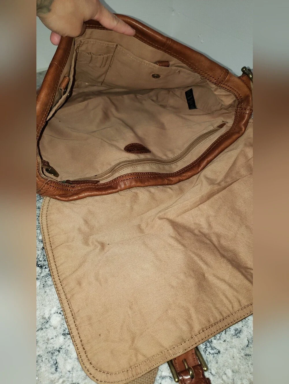 Fossil Vintage 'Estate' Brown Leather Messenger Shoulder Bag
